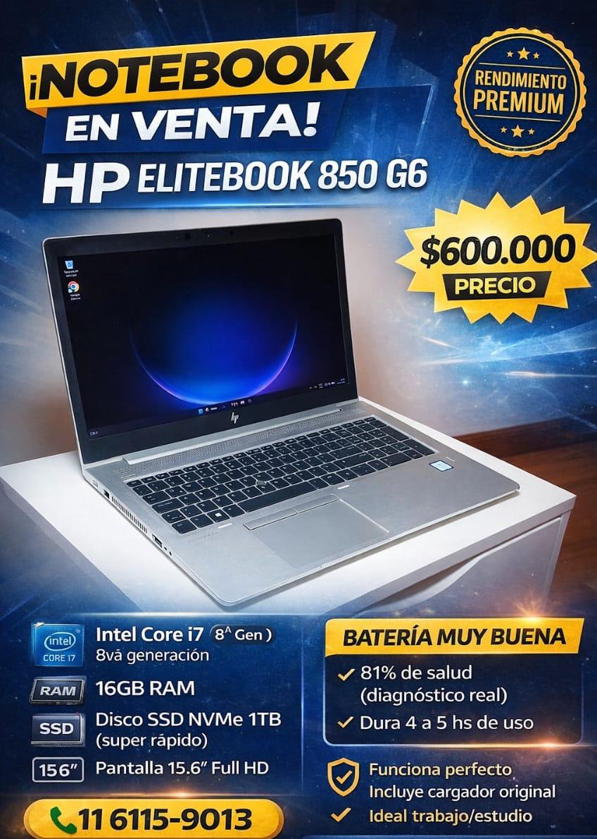 Notebook HP EliteBook 850 G6 i7 16GB RAM 1TB SSD N