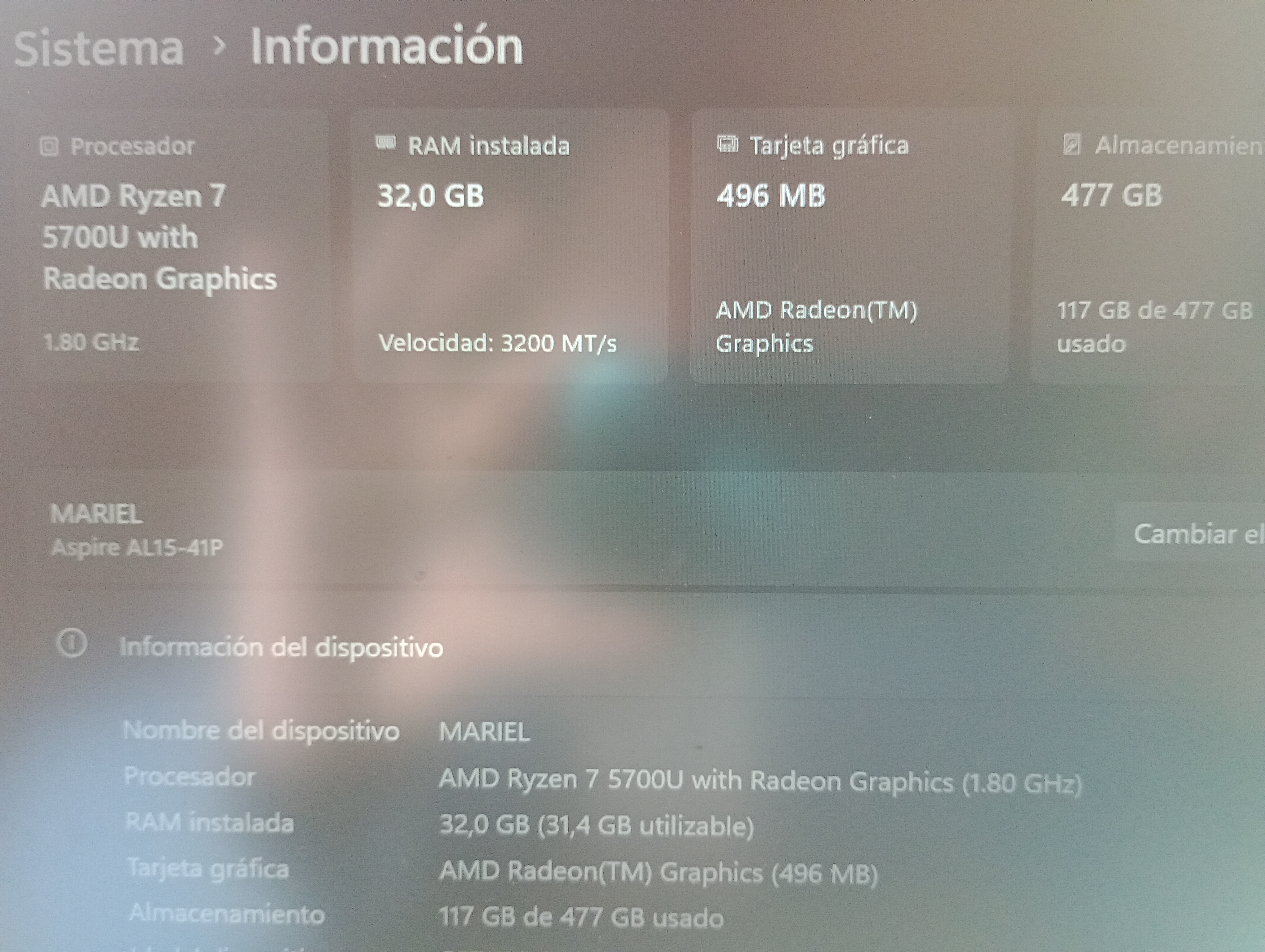 Laptop Acer Aspire Lite 15 